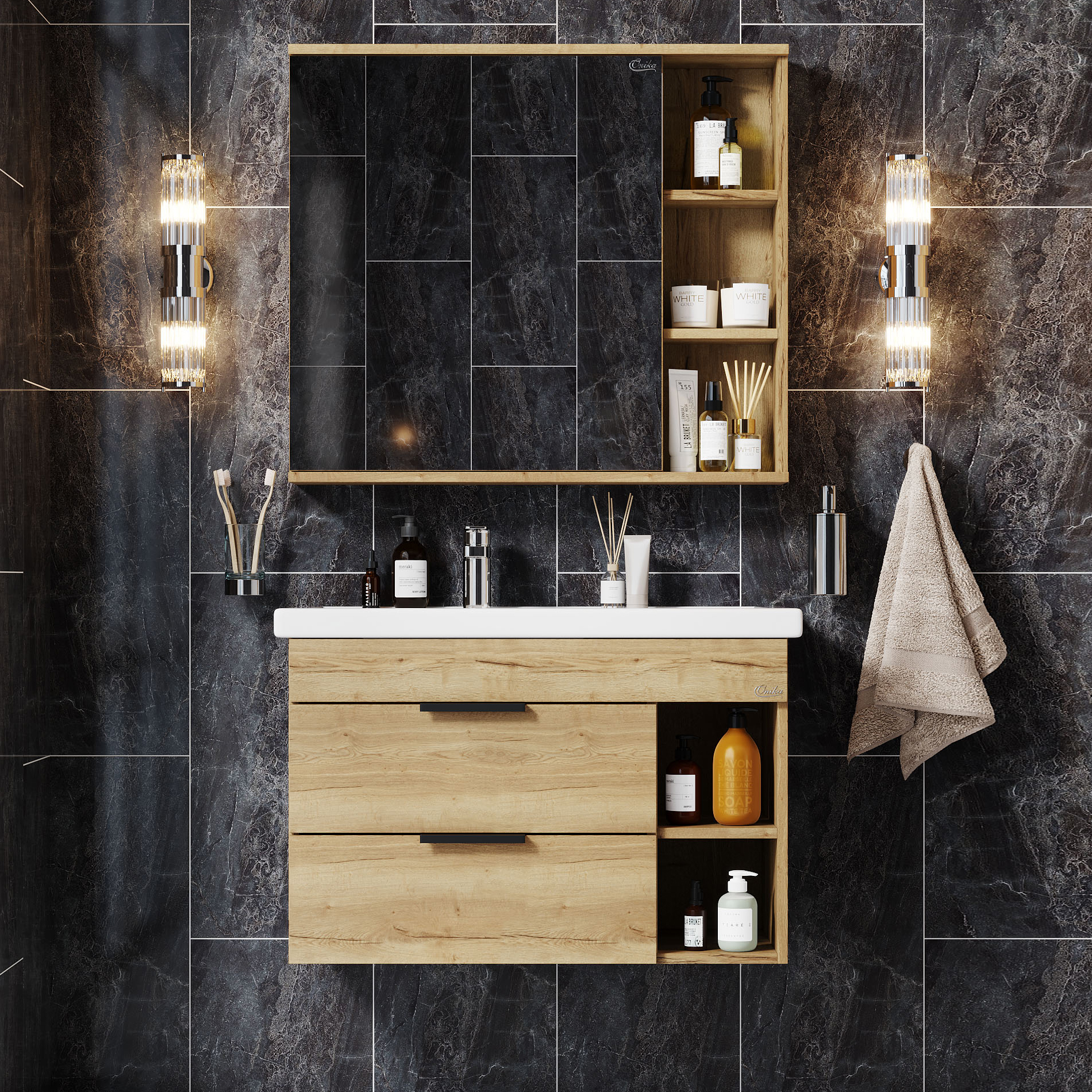 Мебель для ванной комнаты Onika Легран 80.13 R, дуб галифакс