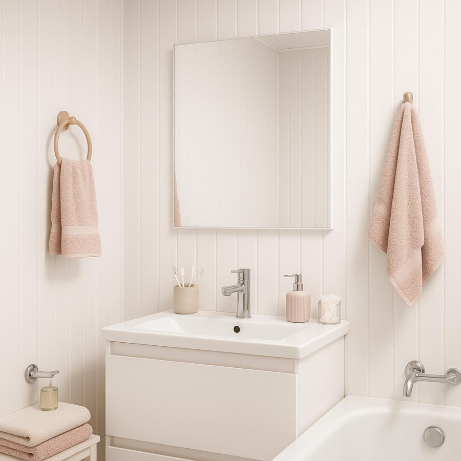 Белая лакированная глянцевая панель ПВХ 2700x250x9 мм