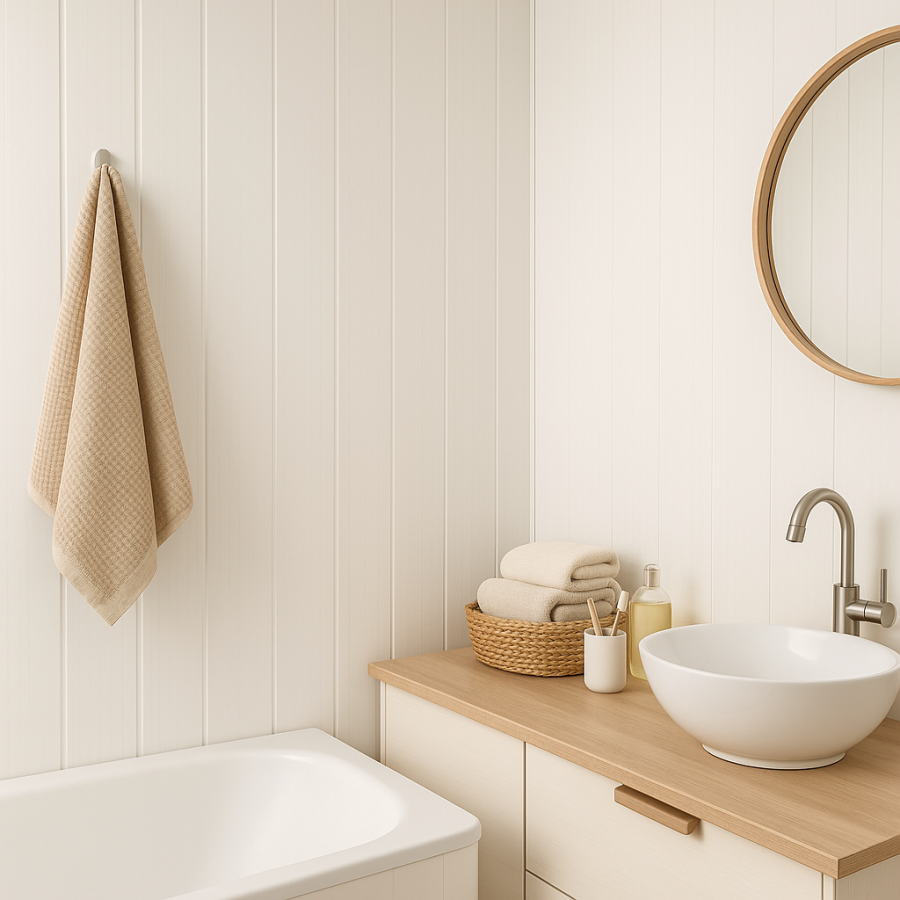 Белая лакированная глянцевая панель ПВХ 3000x375x9 м