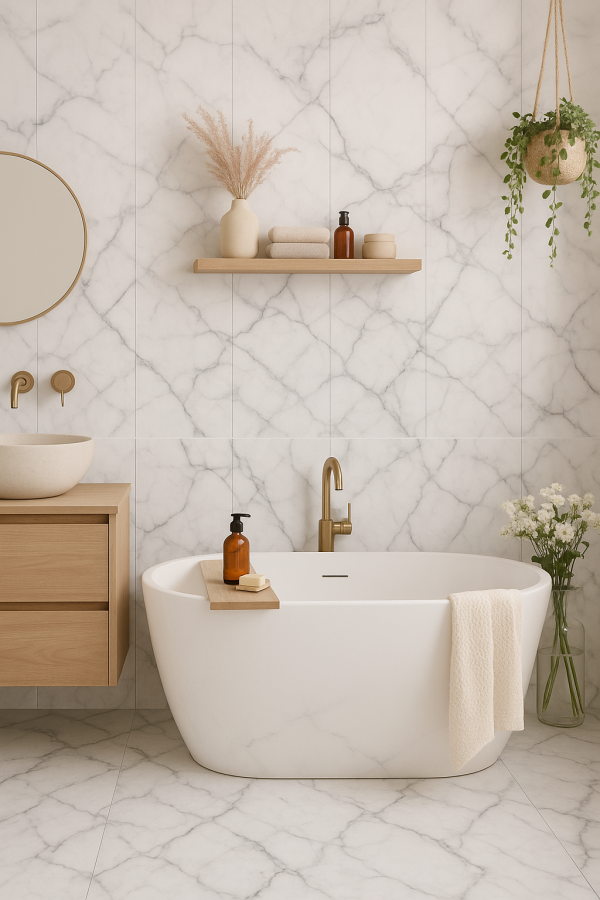 Мрамор белый декор 2700х250х9 мм