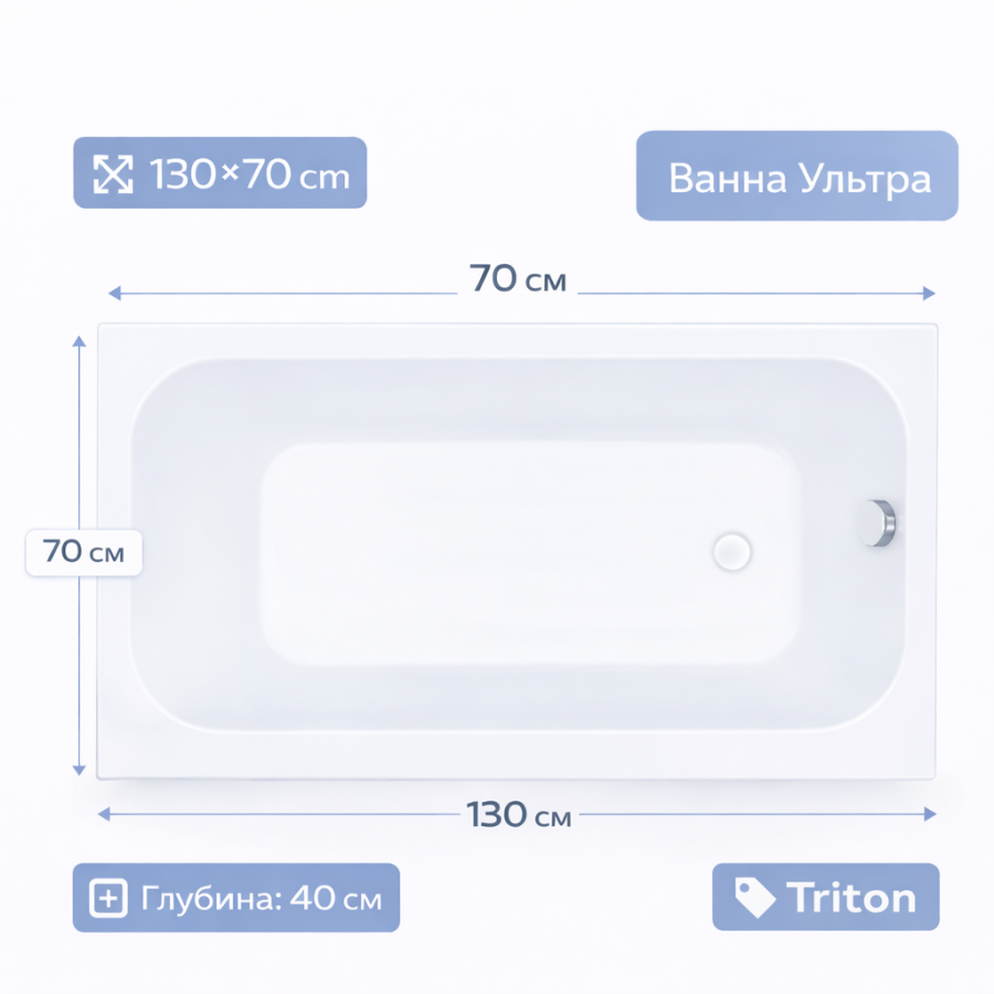 Ванна Ультра 130х70 Triton
