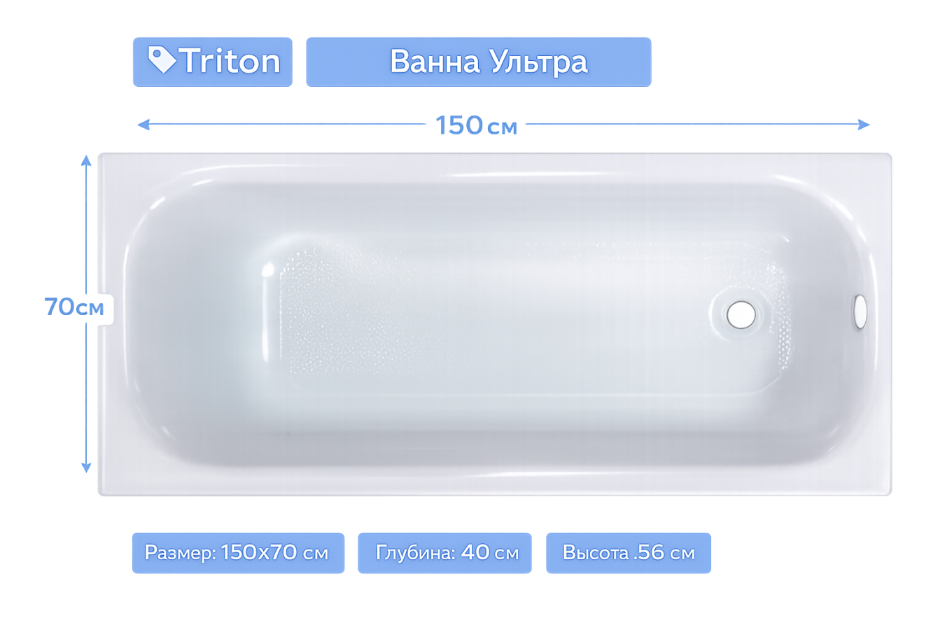 Ванна Ультра 150х70 Triton