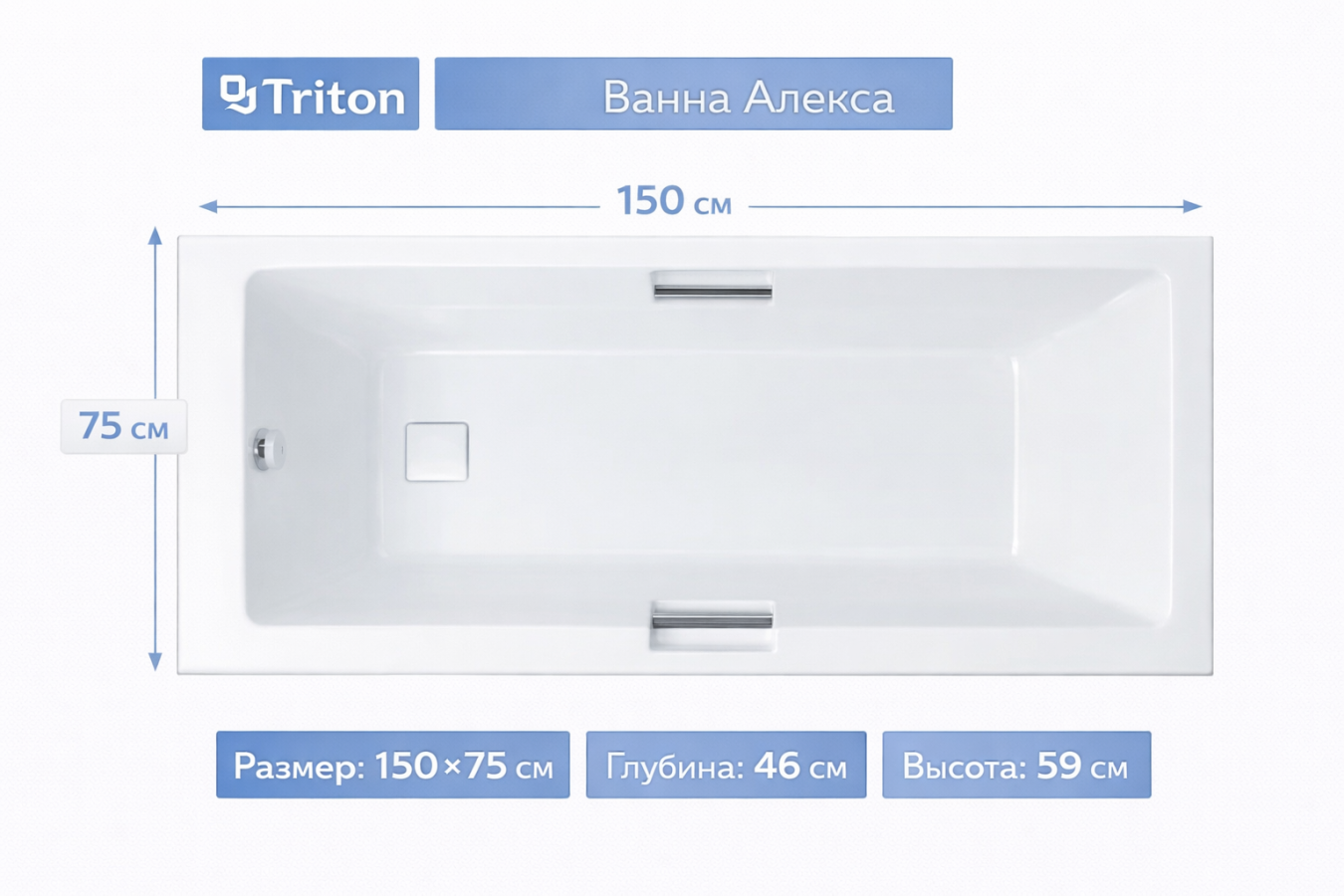 Ванна Алекса 150х75 Triton