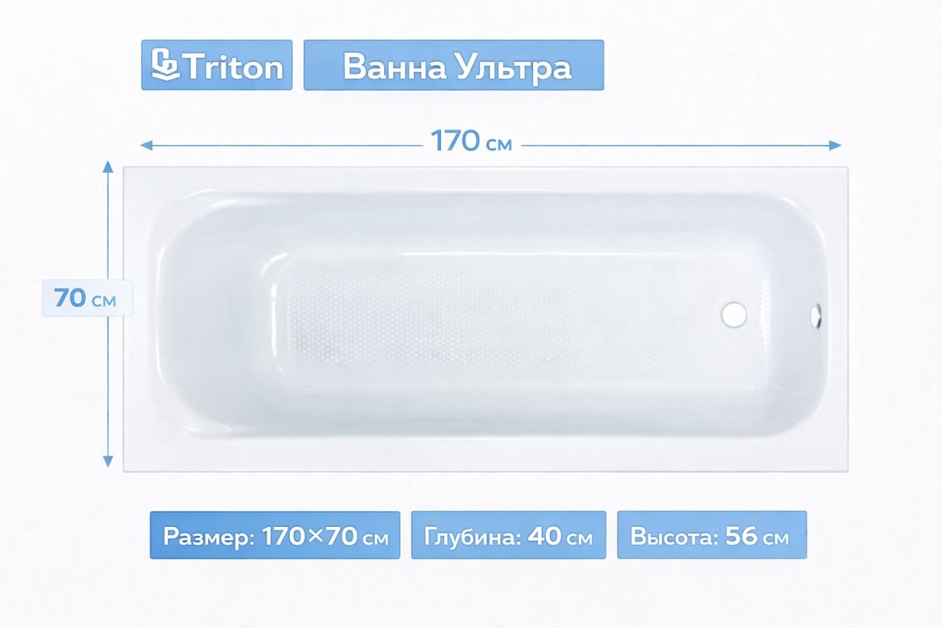 Ванна Ультра 170х70 Triton