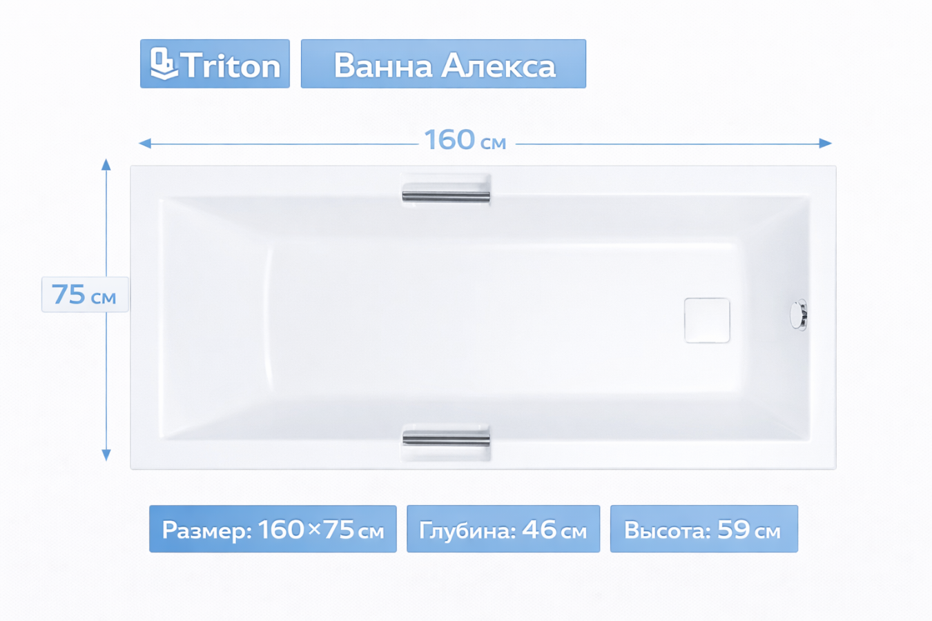 Ванна Алекса 160х75 Triton