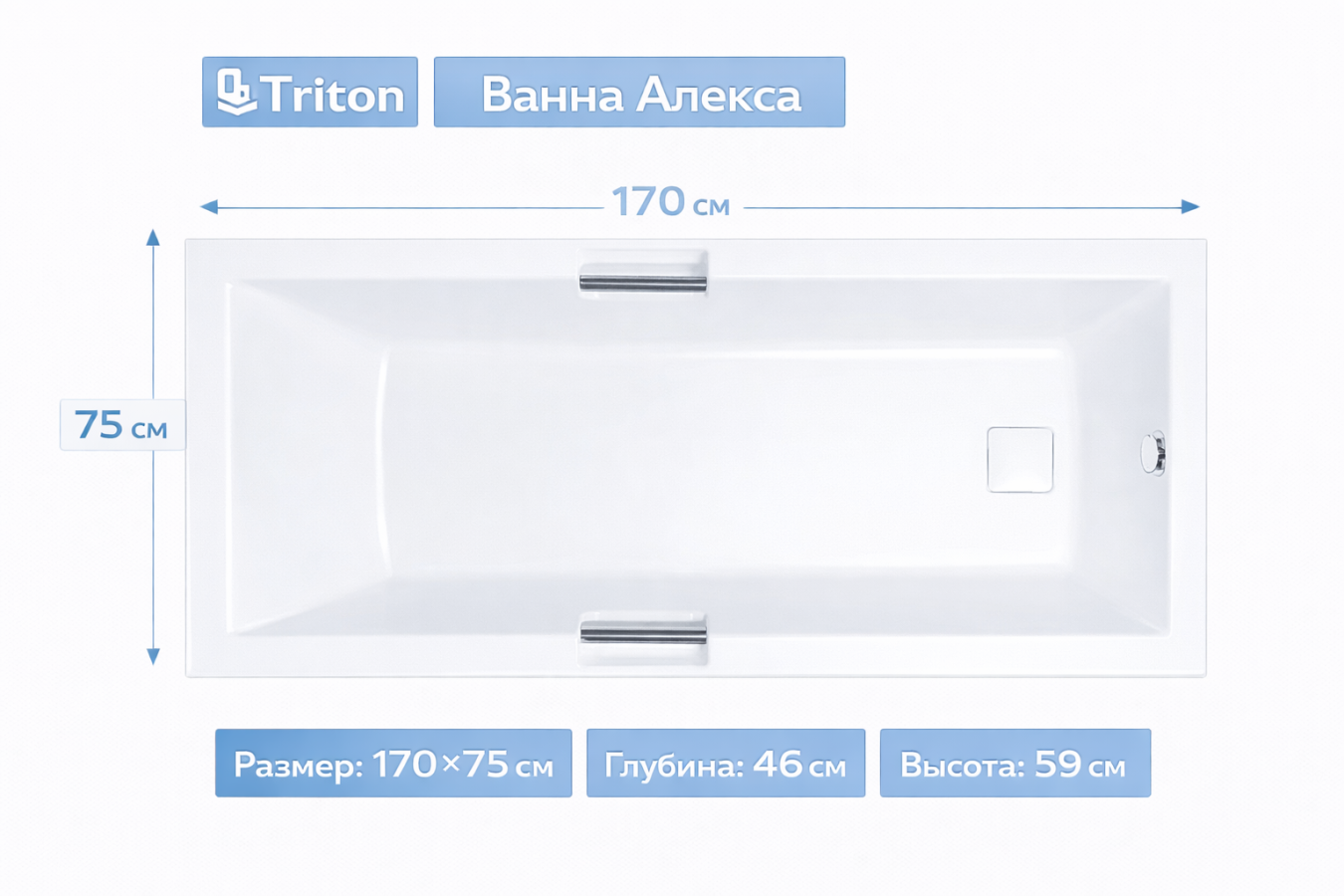 Ванна Алекса 170х75 Triton
