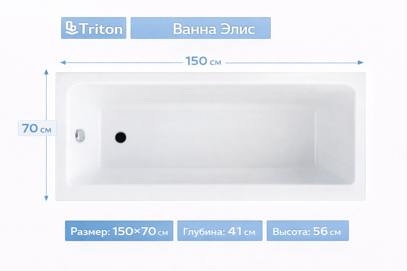 Ванна Элис 150х70 Triton