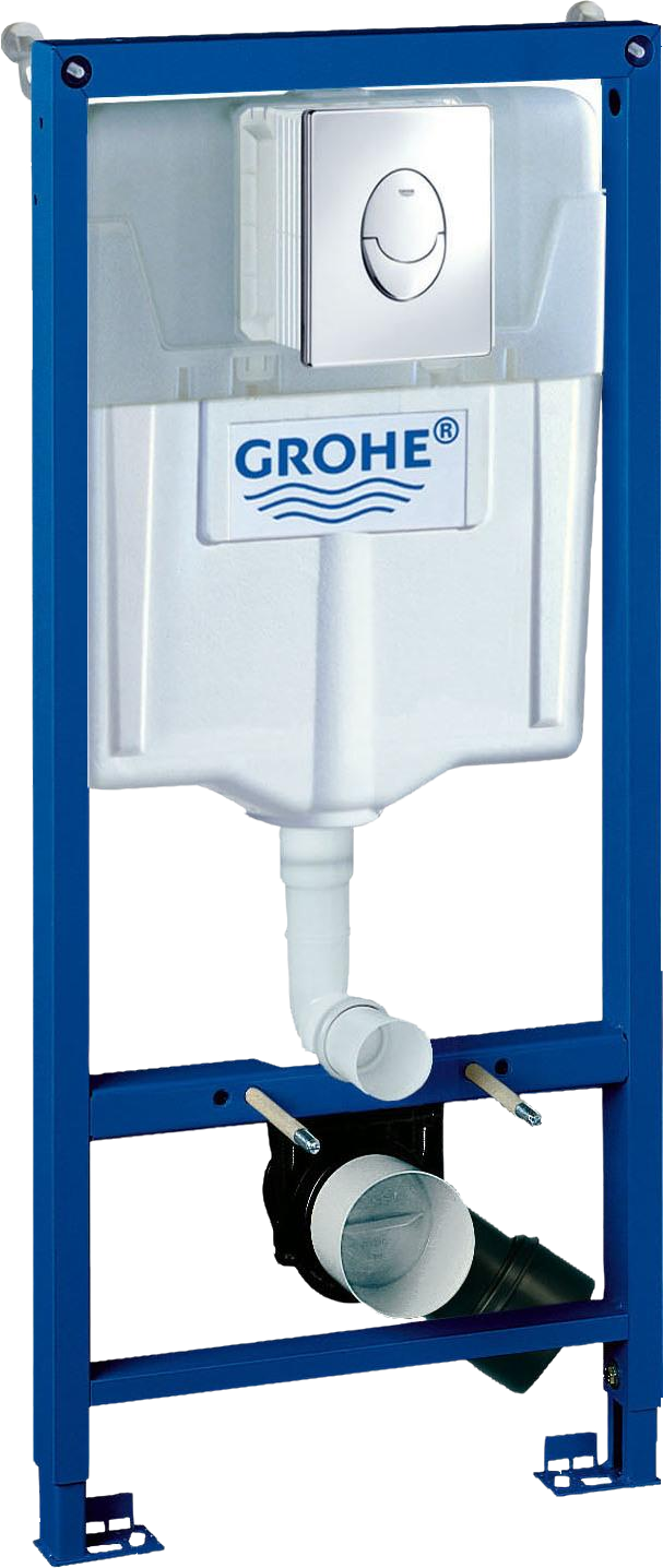 Инсталляция с кнопкой Grohe Rapid SL 38721001 цвет хром, пневматическое управление, крепление к полу и стене