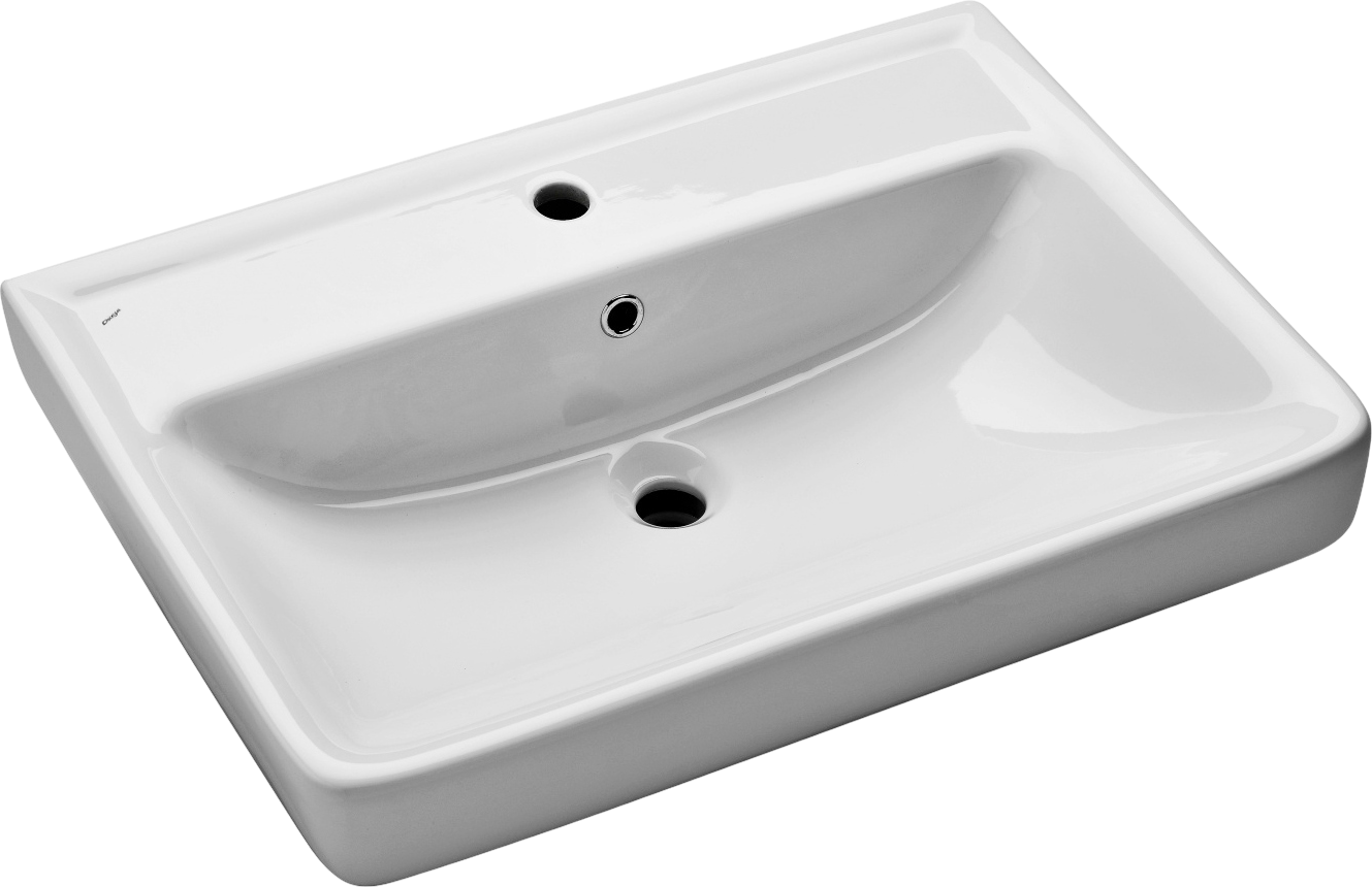 Мебельная раковина Dreja Q 60 накладная, белая, прямоугольная, фаянс