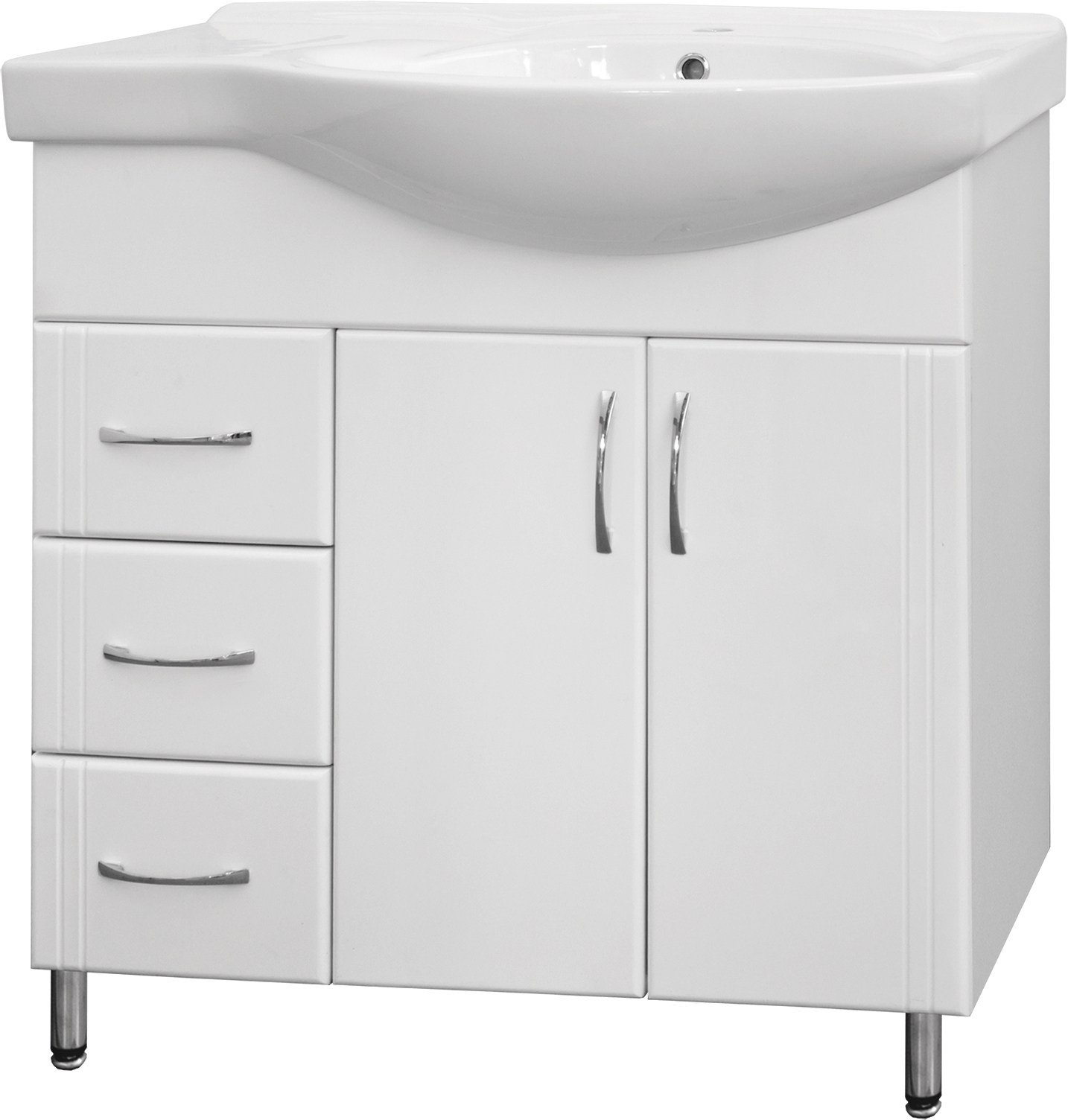 Тумба под раковину без столешницы Style Line Эко Стандарт №25 82 белая, левая