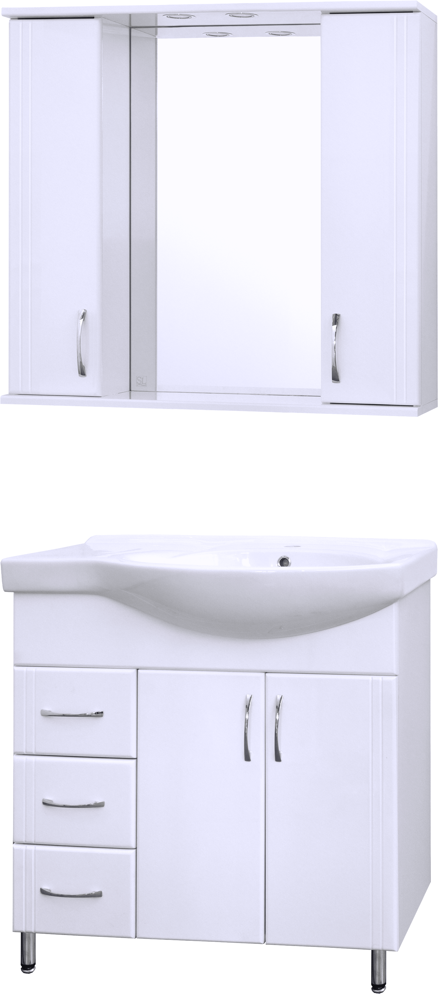 Мебель для ванной комнаты Style Line Эко Стандарт №25 82 белая, левая