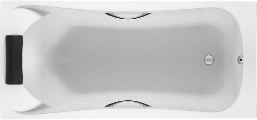 Акриловая ванна Roca BeCool 180x80 см, встраиваемая, белая, с каркасом, с ручками, со сливом-переливом