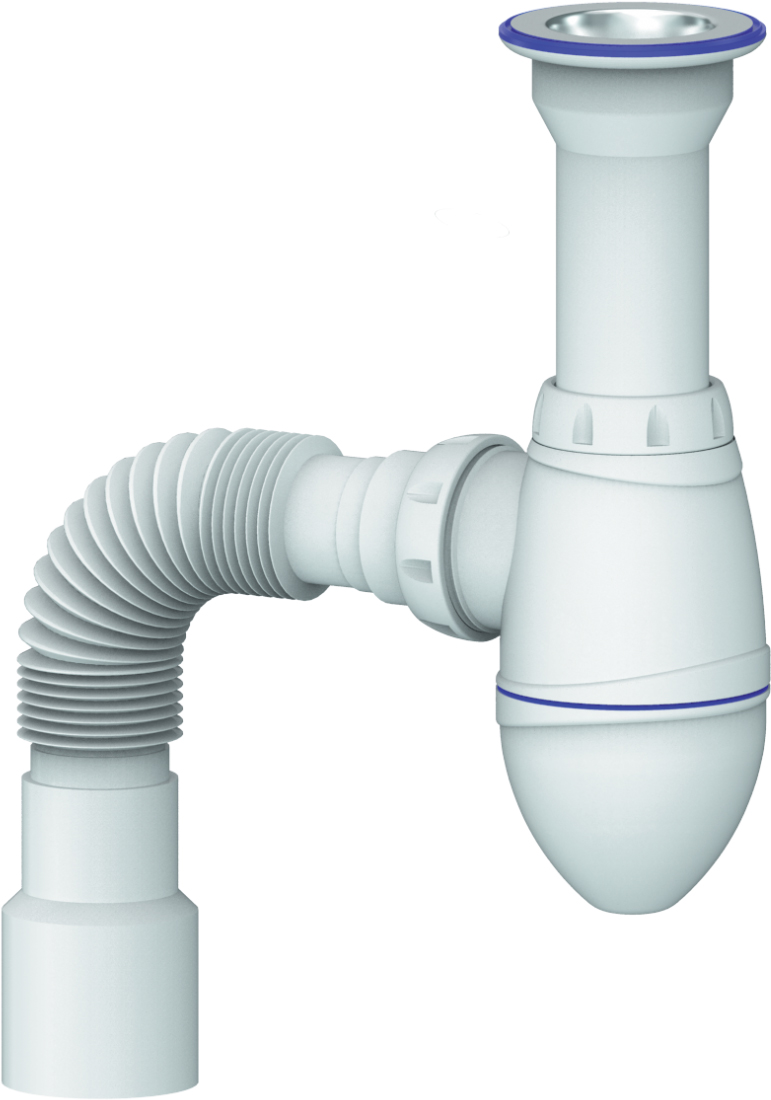 Сифон для раковины Unicorn А120 32 мм, бутылочный, белый