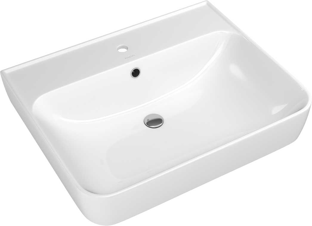 Мебельная раковина Kirovit Олимпия 60 накладная, белая, прямоугольная, фаянс