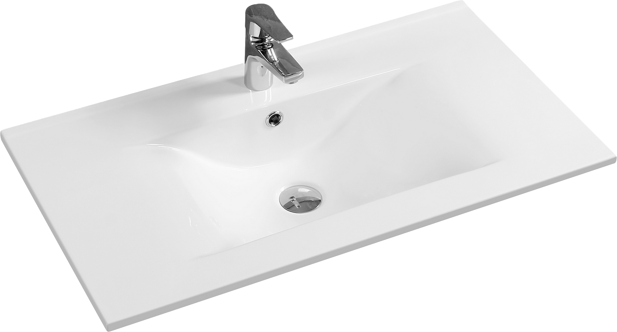 Мебельная раковина Sanvit 9090 D 91 накладная, белая, прямоугольная, фаянс