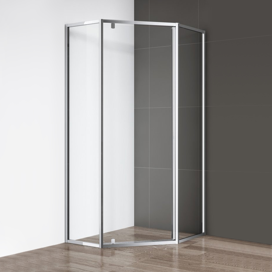 Душевой уголок Cezares Eco O-P-1 90x90, профиль хром, стекло прозрачное