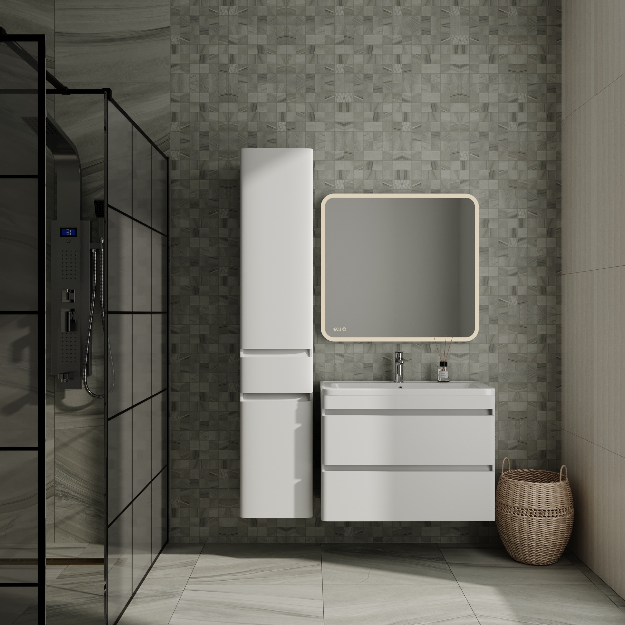 Мебель для ванной комнаты Style Line Атлантика 80 Люкс Plus, подвесная, антискрейч