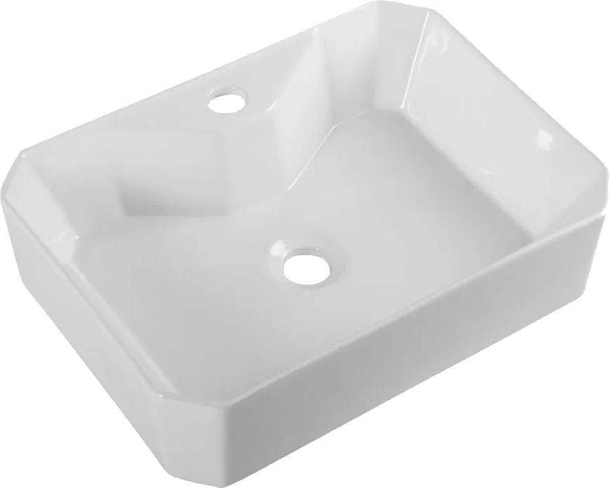 Накладная раковина BelBagno BB1387 49 белая, прямоугольная, фаянс, с 1 отверстием под смеситель