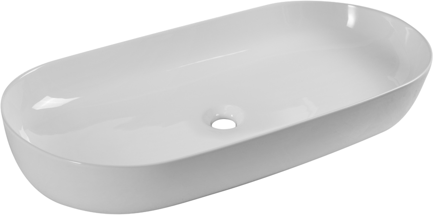 Накладная раковина BelBagno BB1349 82 глянцевая белая, овальная, фаянс