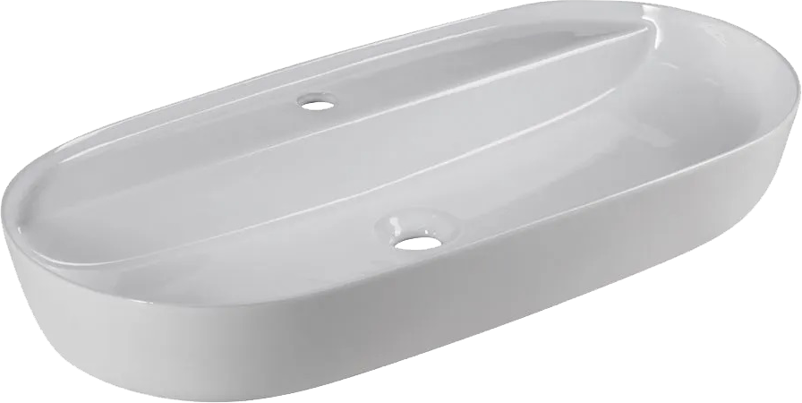 Накладная раковина BelBagno BB1347 82 белая, овальная, фаянс, с 1 отверстием под смеситель