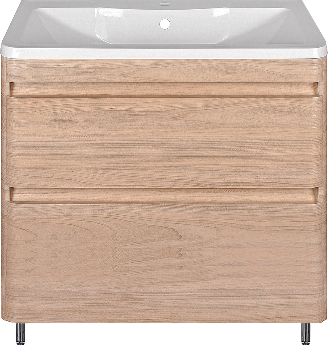 Тумба с раковиной Style Line Атлантика 80 Люкс Plus, напольная, ясень перламутр