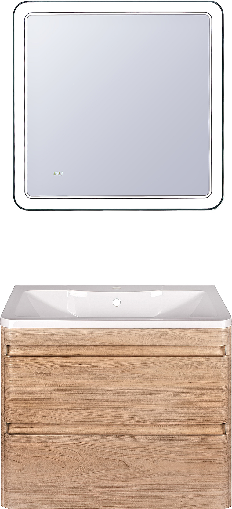 Мебель для ванной комнаты Style Line Атлантика 80 Люкс Plus, подвесная, ясень перламутр