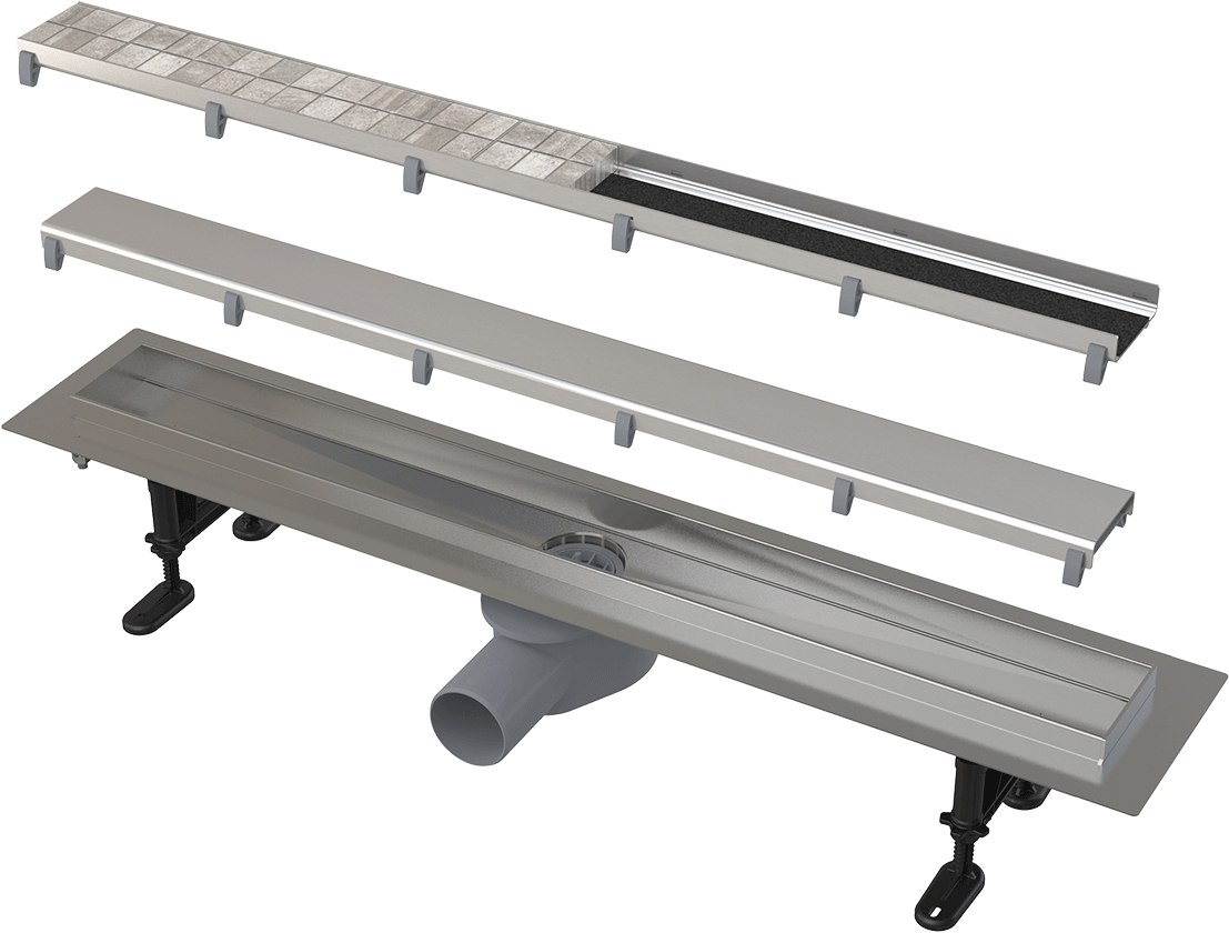 Душевой трап (лоток) AlcaPlast APZ13-DOUBLE9-850 85 см, решетка хром, с сифоном, под плитку