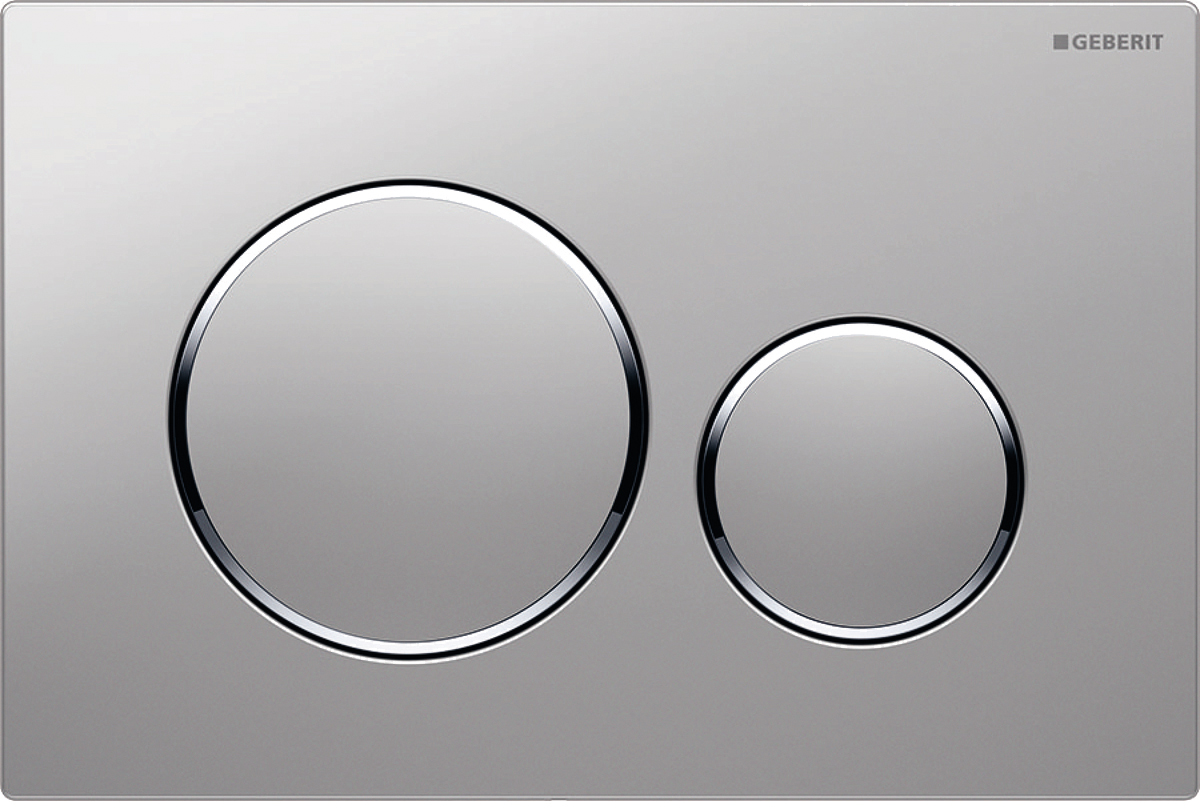 Кнопка смыва для унитаза Geberit Sigma 20 115.882.JQ.1 пластик, цвет матовый хром, глянцевый хром