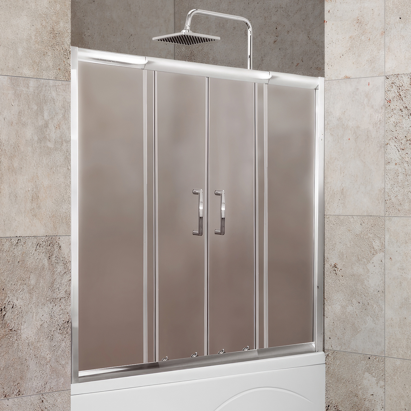 Шторка на ванну BelBagno Unique VF-2-150/180-140-P-Cr стекло punto