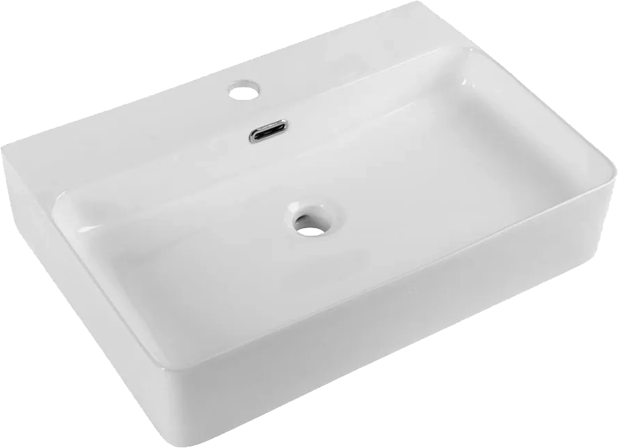 Накладная раковина BelBagno BB1338 60 белая, прямоугольная, фаянс, с 1 отверстием под смеситель