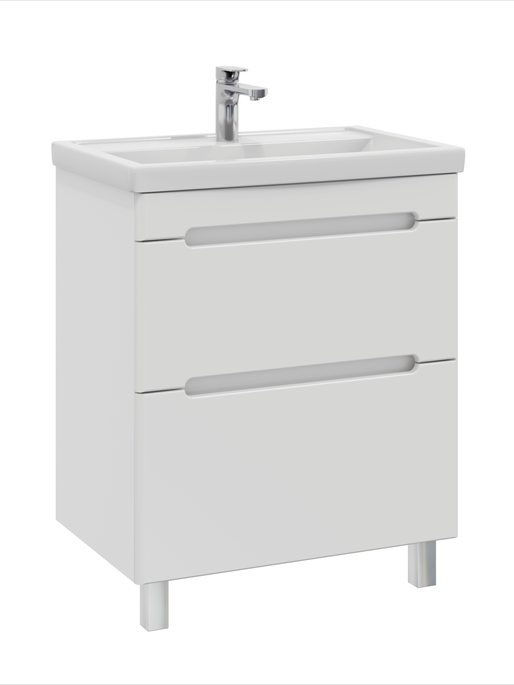 Тумба с раковиной SanStar Адель 60 напольная, раковина Kirovit Фостер 60