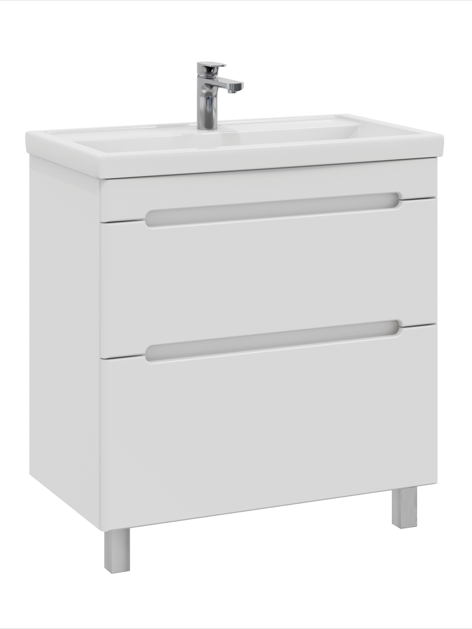 Тумба с раковиной SanStar Адель 70 напольная, раковина Kirovit Фостер 70