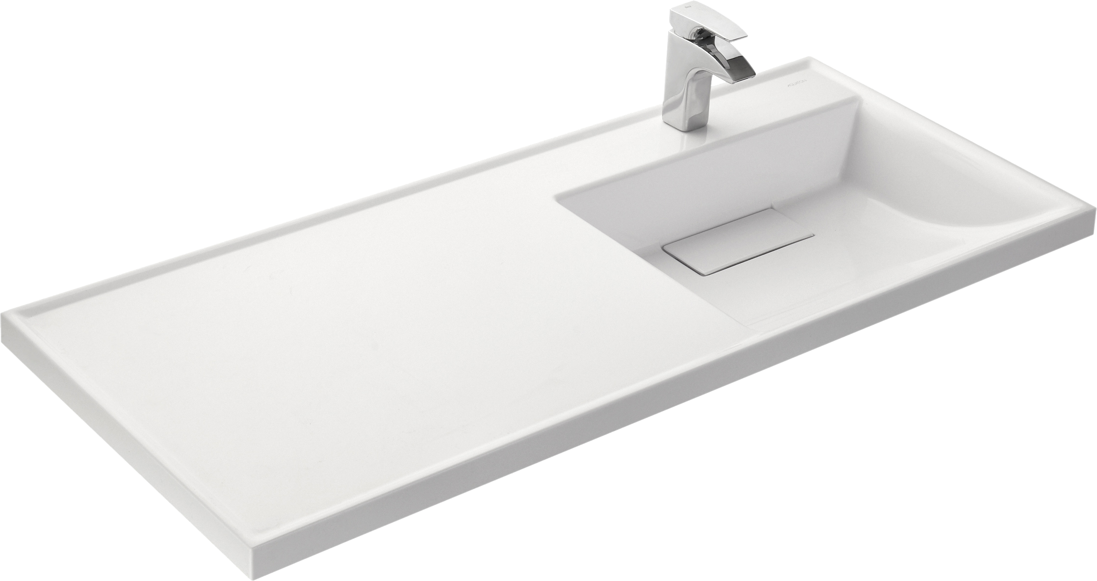 Мебельная раковина AQUATON Лондри 120 R накладная, белая, прямоугольная, искусственная мрамор