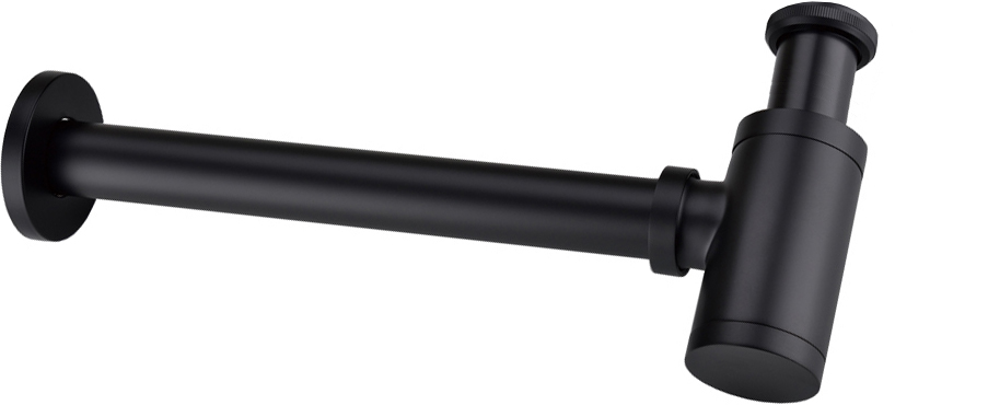 Сифон для раковины Boheme Black 609-B 32 мм, бутылочный, черный