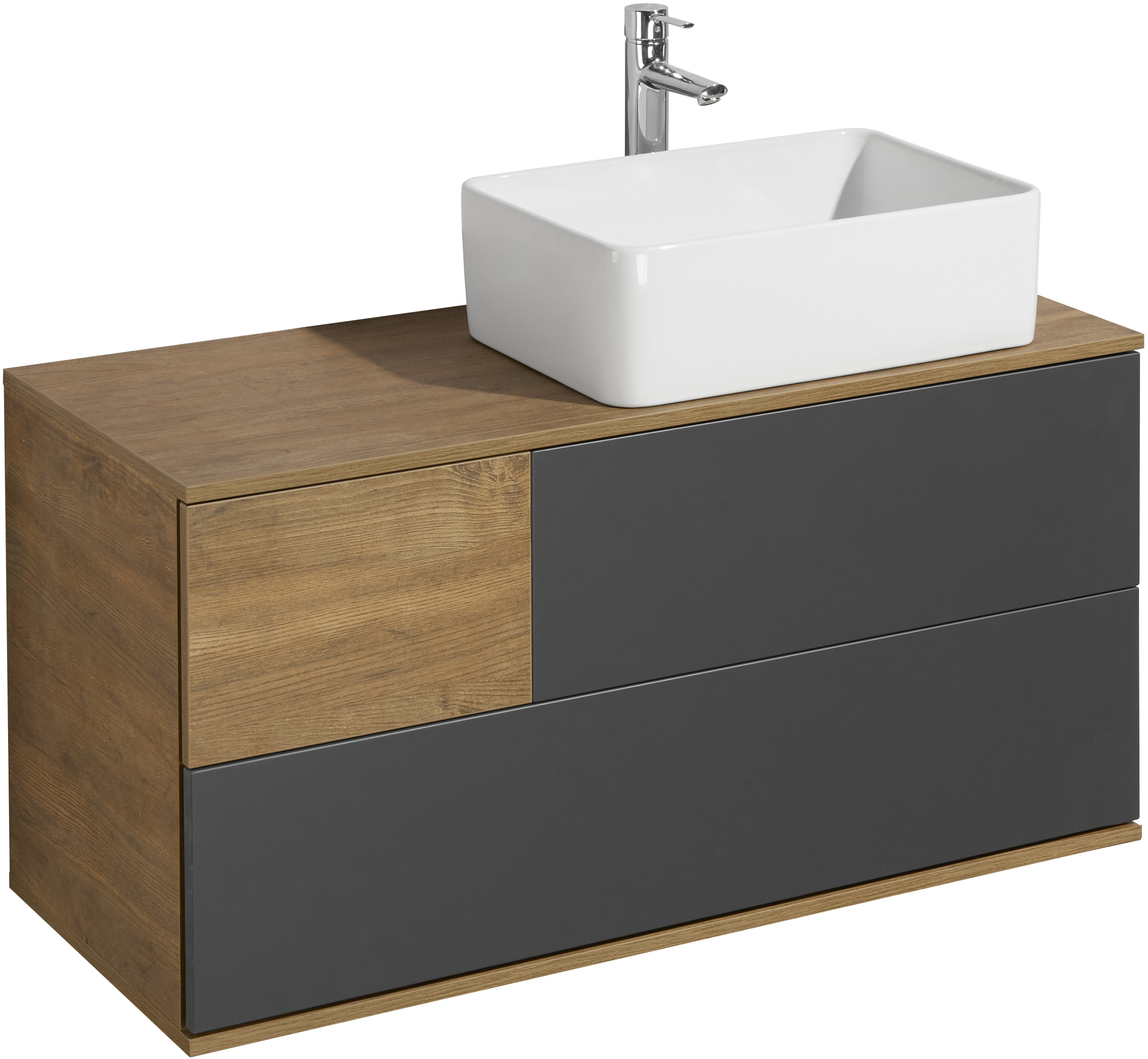 Тумба с раковиной AQUATON Терра 105 дуб кантри/антрацит