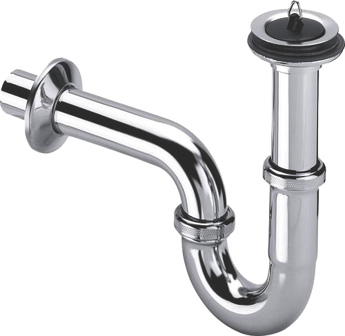 Сифон для раковины Viega 5612 32 мм, трубный, глянцевый хром, с пробкой