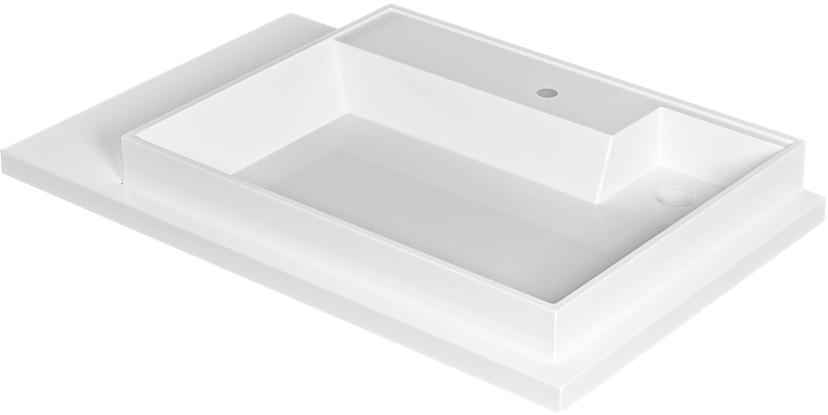 Раковина над стиральной машиной СаНта Юпитер 80 R белая, прямоугольная, со столешницей слева