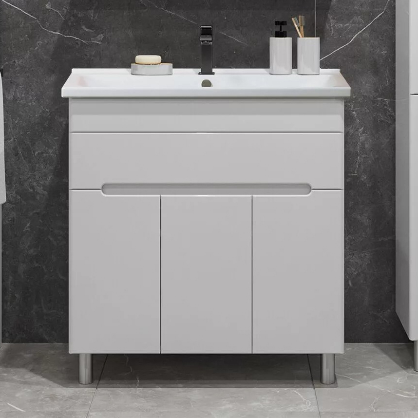 Тумба под раковину без столешницы SanStar Модена 80 напольная, белая