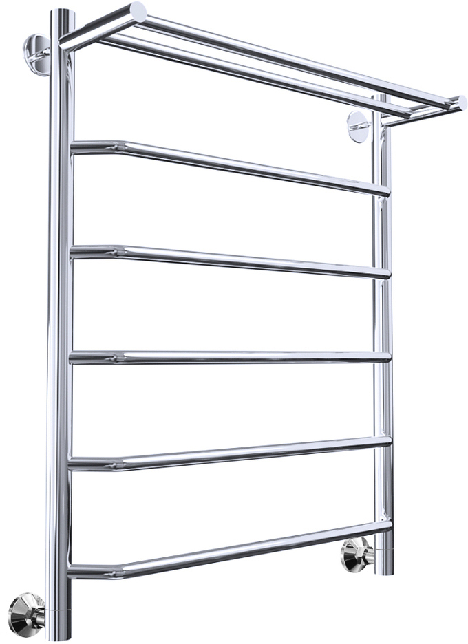 Полотенцесушитель водяной Тругор Браво НП 1 П ЛЦ4 80x65 см, хром, лесенка, с полкой