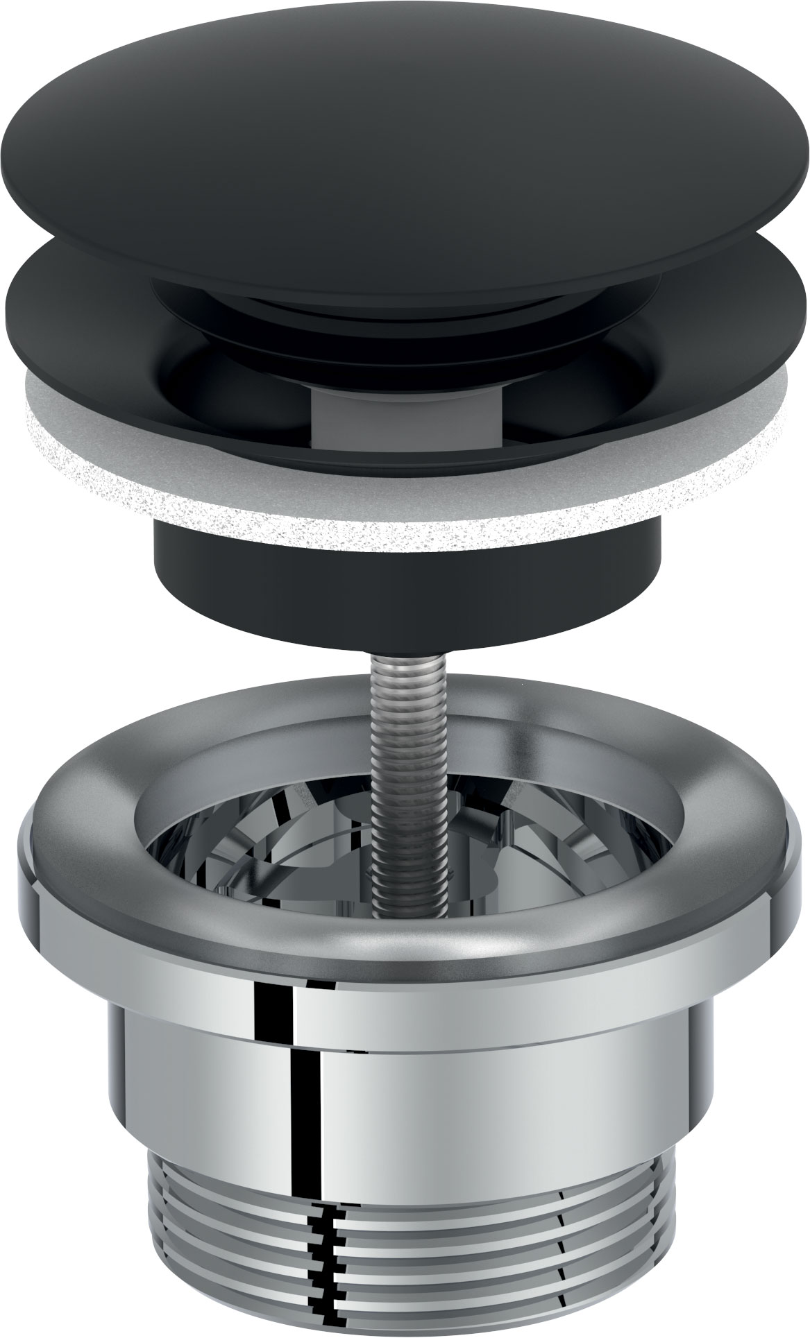 Донный клапан для раковины Jacob Delafon E30536-BL универсальный, матовый черный