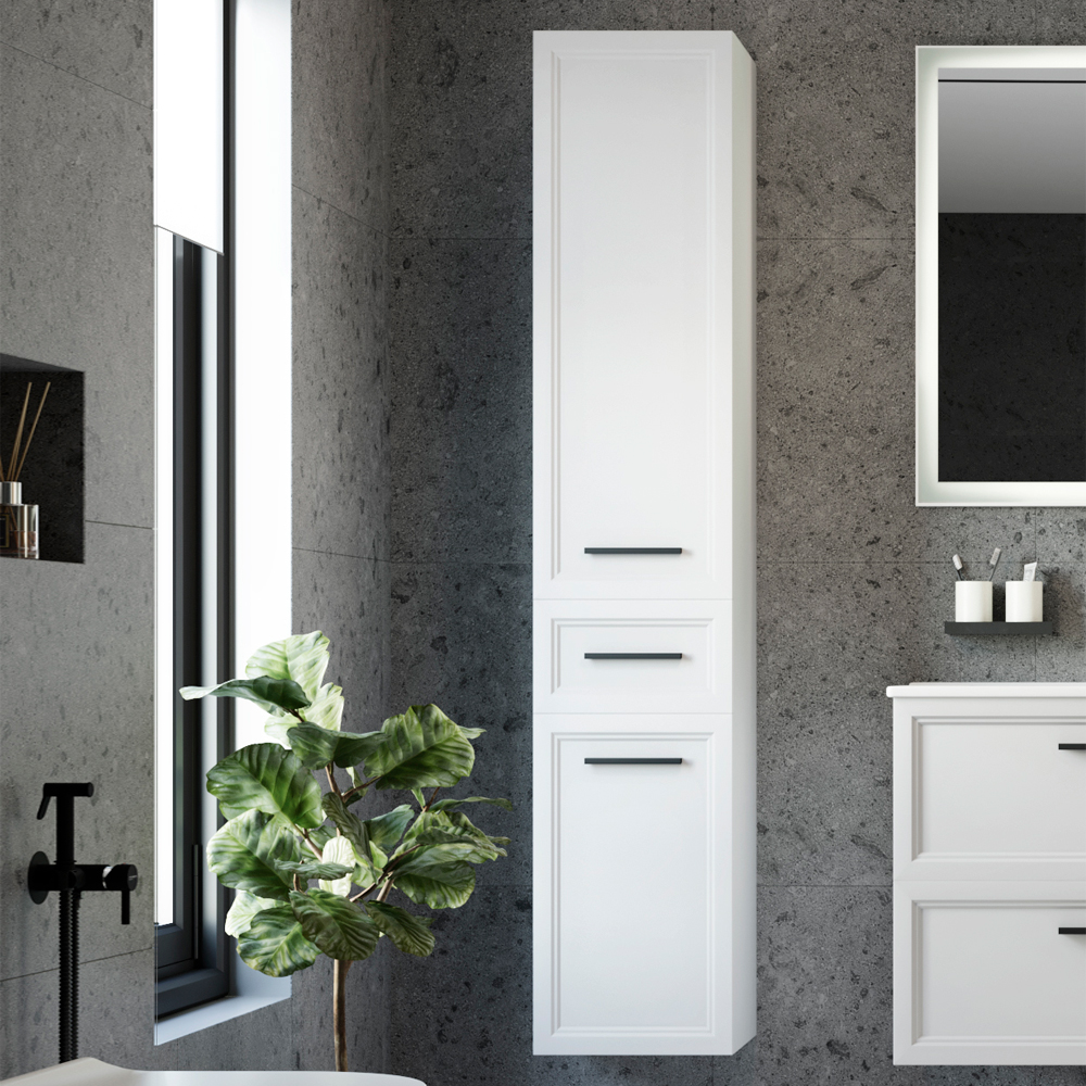 Шкаф-пенал для ванной STWORKI Эстерсунд R белый матовый