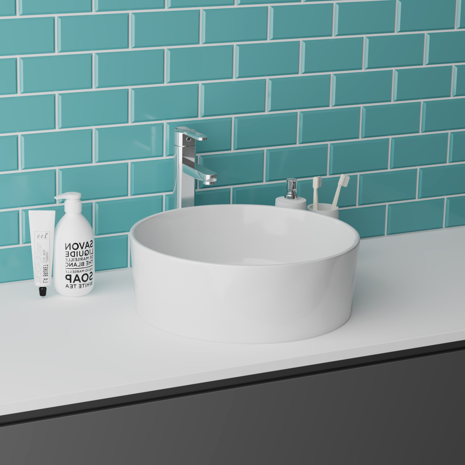 Накладная раковина Grossman GR-3013 41 белая, круглая, фаянс