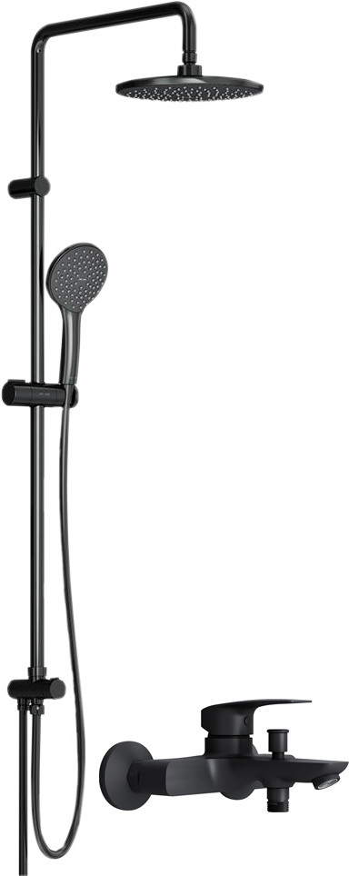 Душевая стойка AM.PM Gem F0790022 + Смеситель для ванны с душем AM.PM Tender F45A10022
