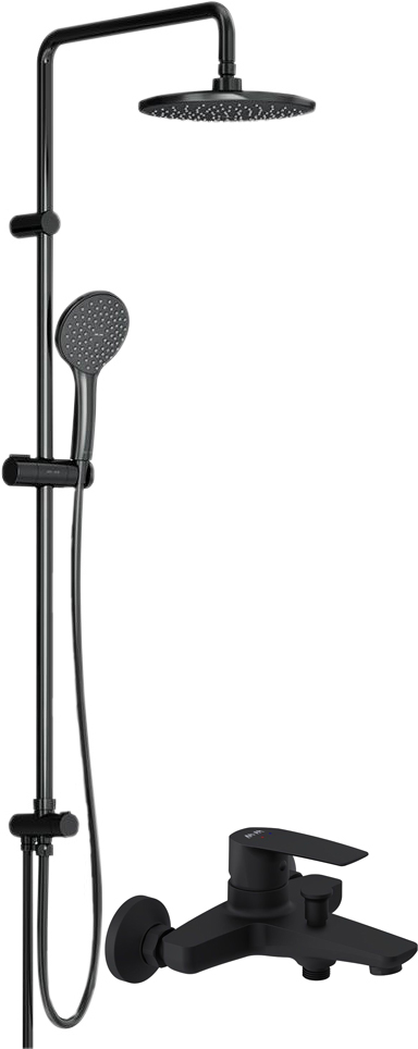 Душевая стойка AM.PM Gem F0790022 + Смеситель для ванны с душем AM.PM Gem F90A10022 черный