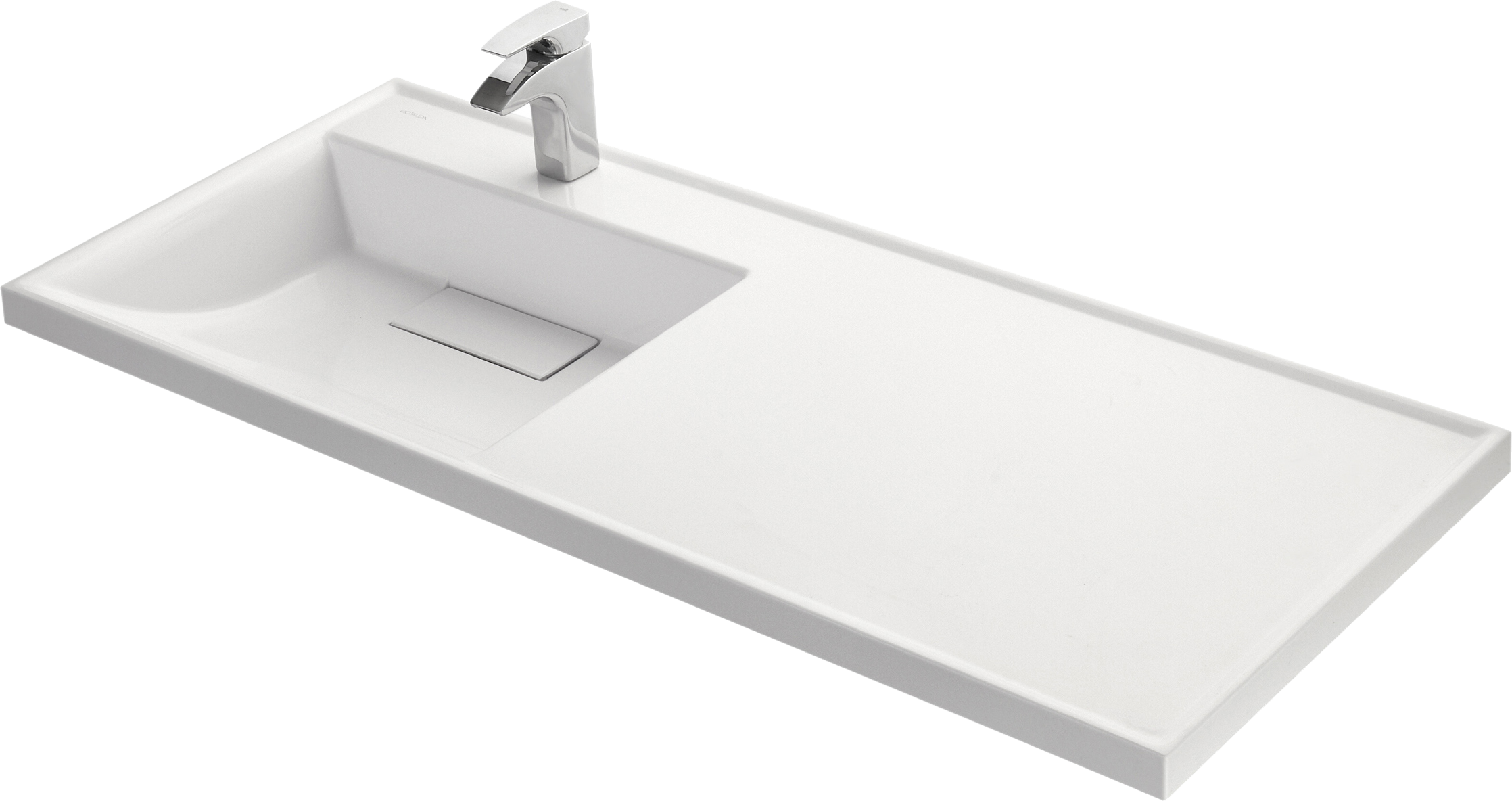 Мебельная раковина AQUATON Лондри 120 L накладная, белая, прямоугольная, искусственная мрамор