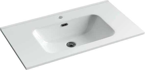 Мебельная раковина Ceramicanova Element CN7005 81 накладная, белая, прямоугольная, фарфор