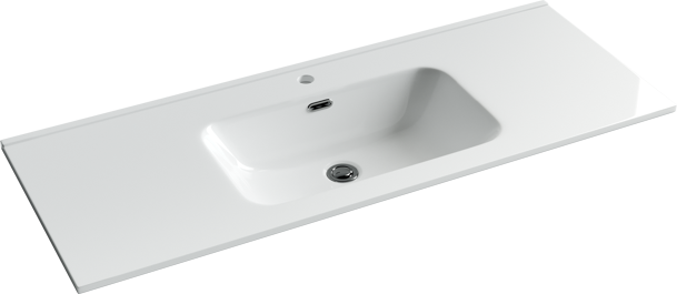 Мебельная раковина Ceramicanova Element CN7006 121 накладная, белая, прямоугольная, фарфор