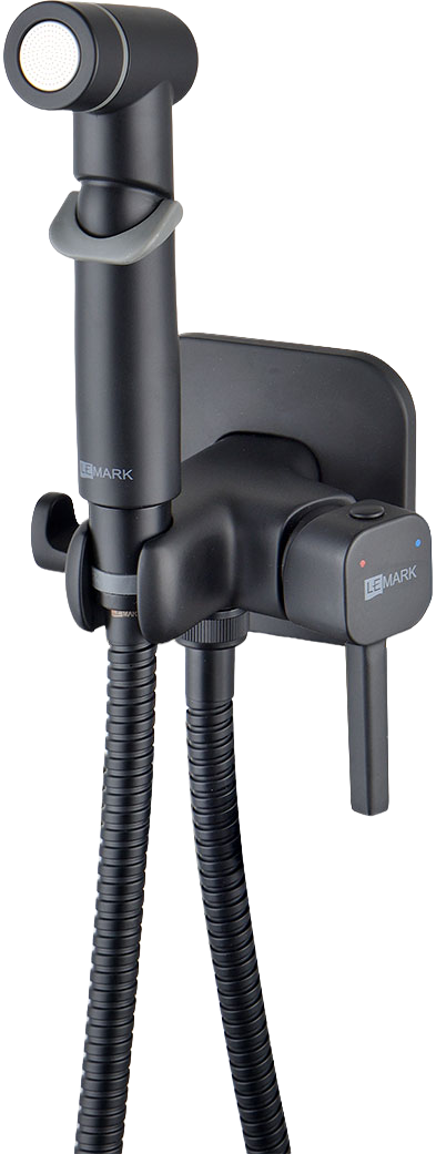 Гигиенический душ Lemark Solo LM7165BL со смесителем, С ВНУТРЕННЕЙ ЧАСТЬЮ, черный матовый