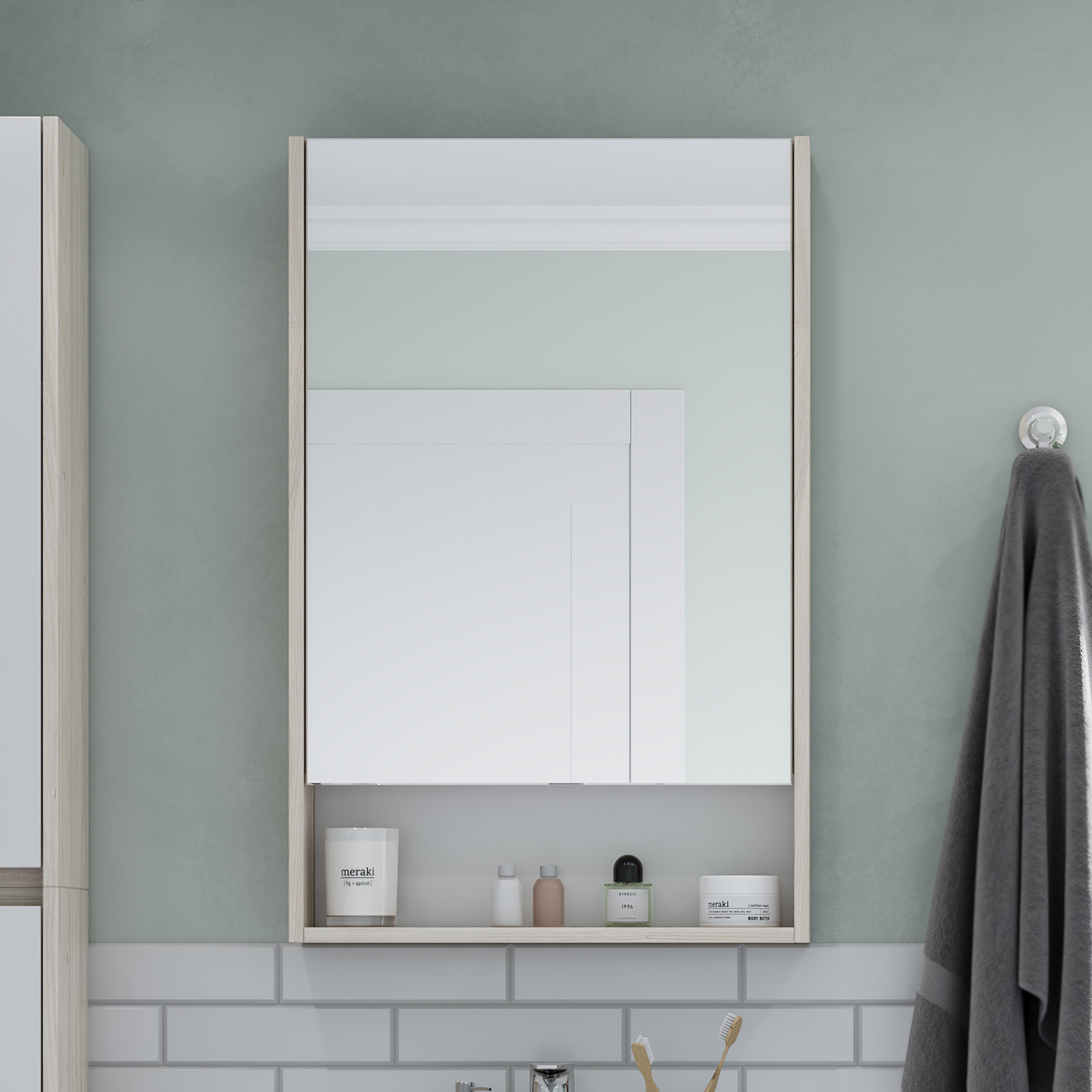 Зеркало-шкаф AQUATON Сканди 55 дуб верона