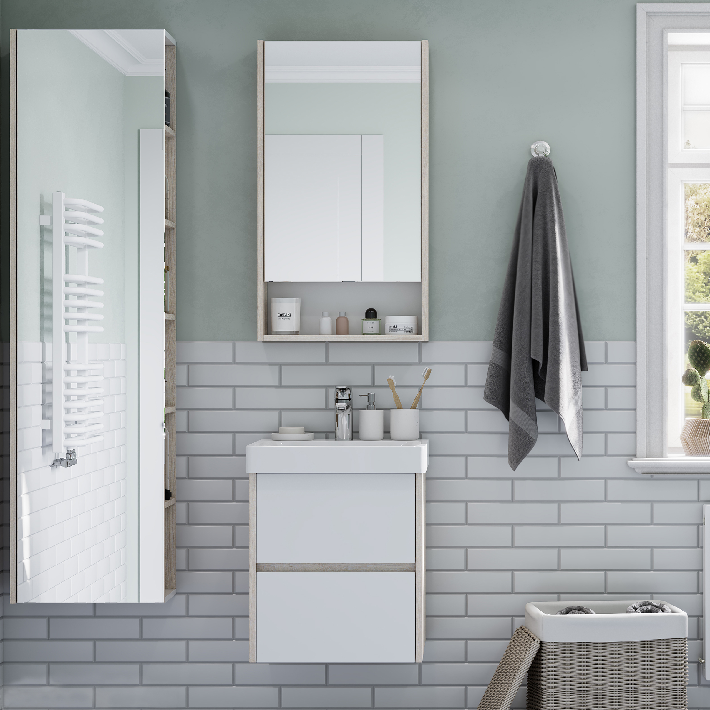 Мебель для ванной комнаты AQUATON Сканди 45 дуб верона